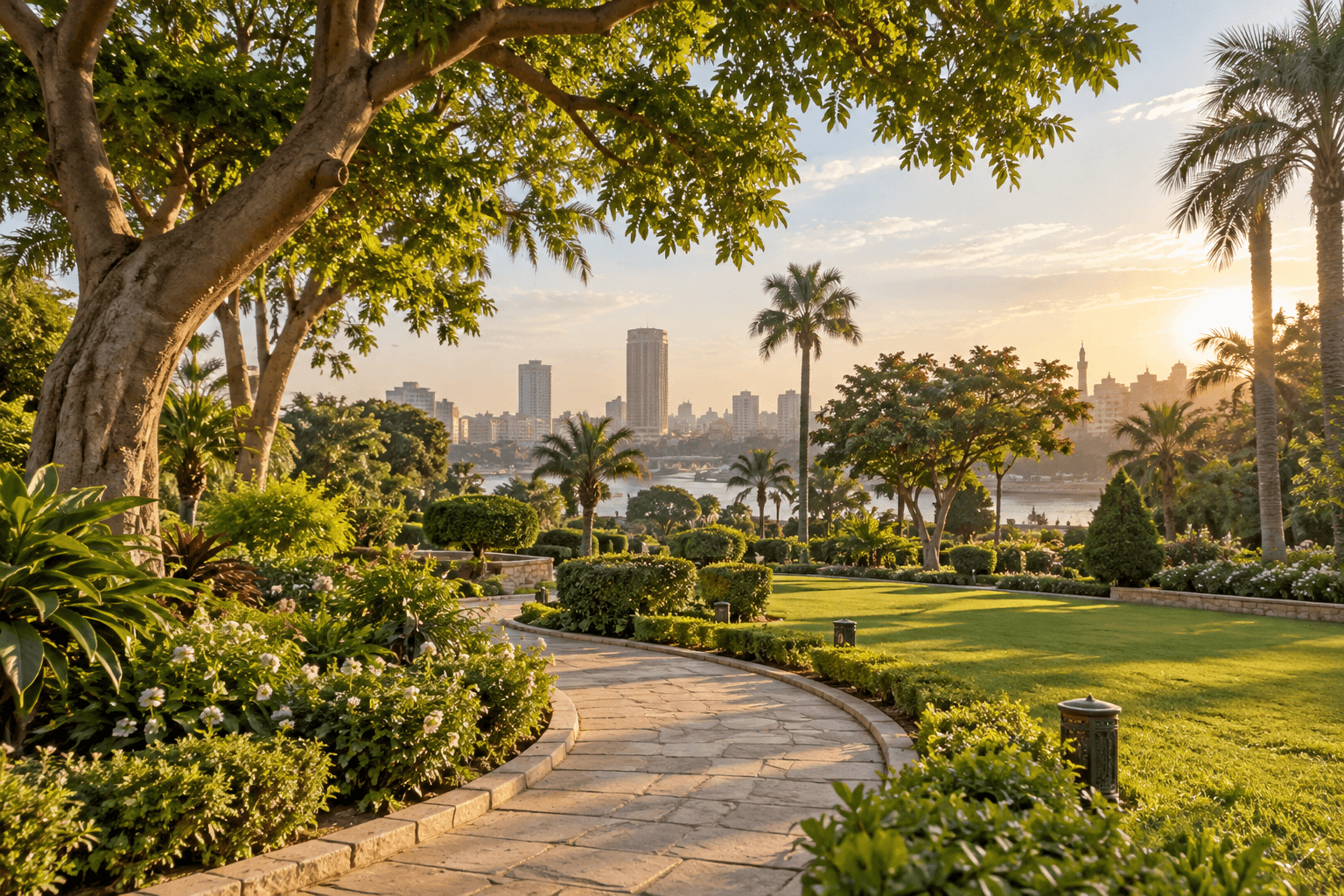 مساحة خضراء للتنزه والاسترخاء